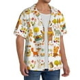 thumbnail image 4 of KLL Autumn Forest Animals Print Men's Shirt Short Sleeve Button Down Summer Cuba Beach Shirts- Small, 4 of 7