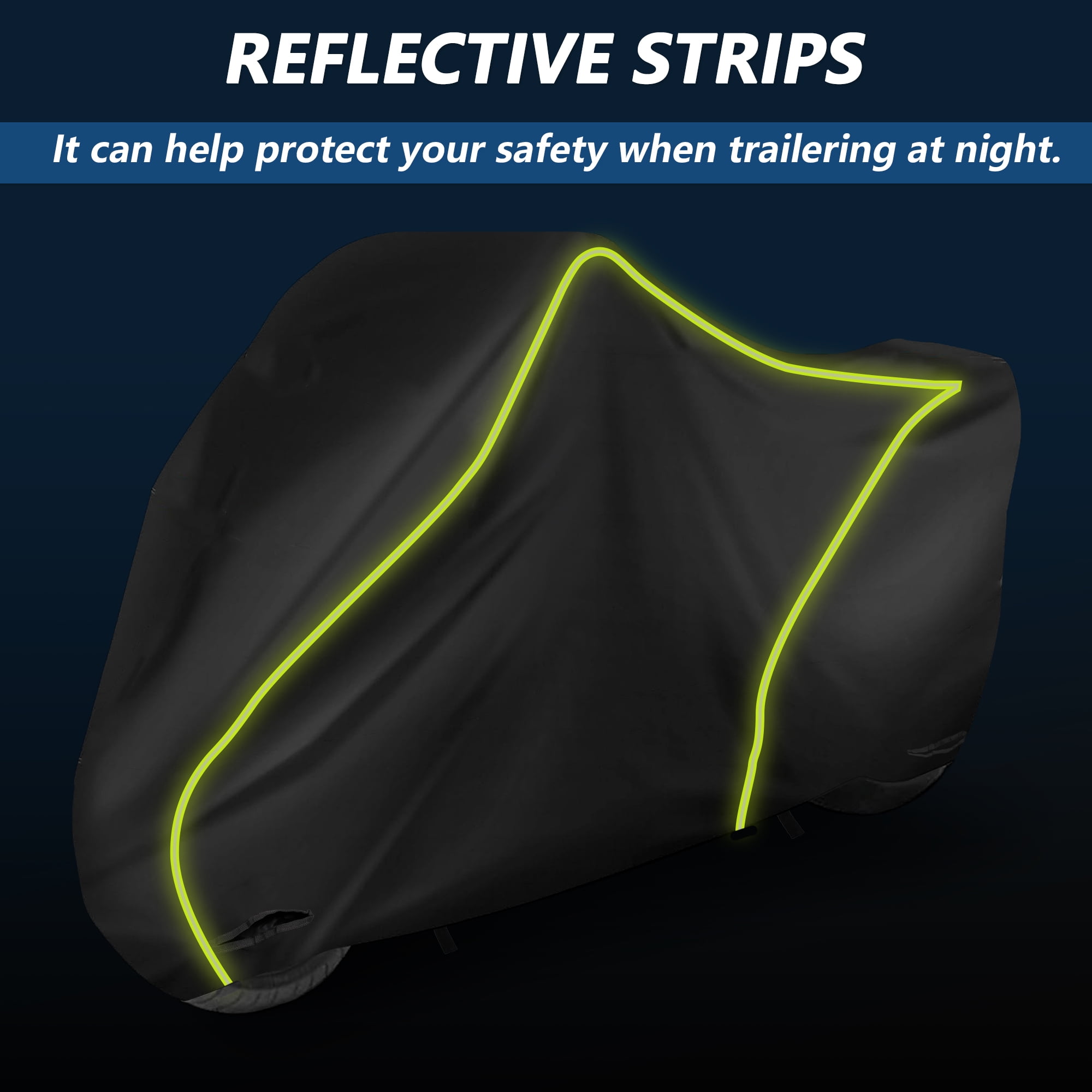 Motorcycle Cover Waterproof Outdoor 300D Oxford Heavy Fabric Scooter Cover Motorbike Cover with Lock-Hole All Weather Protection Black Fits Up to 220cm/87"