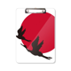 thumbnail image 1 of Japan red black flying Geese Portapapeles Carpeta de escritura Placa de soporte A4, 1 of 4