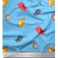 thumbnail image 1 of Soimoi Polyester Crepe Fabric Bird Clip Art Printed Craft Fabric by The Yard 52 Inch Wide, 1 of 3