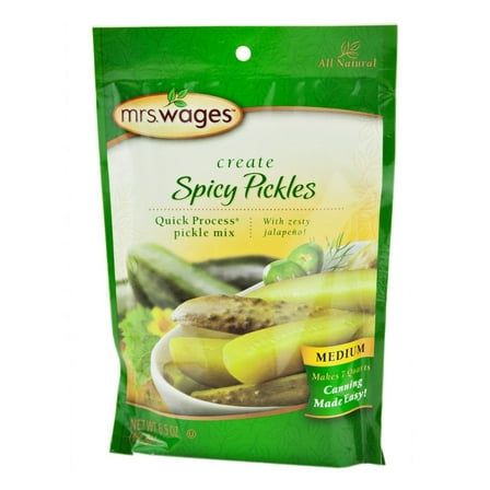 Mrs. Wages Medium Spicy ZS23 Pickle Canning Mix, 6.5 Oz. Package (Pack of 4)