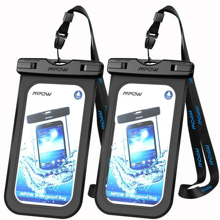 Mpow 2 Pack Waterproof Case, IPX 8 Cellphone Dry Bag for iPhone, Google Pixel, HTC, LG, Huawei, Sony, Nokia and other Phones