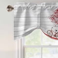 thumbnail image 4 of Valentine's Day Tie Up Valance Curtains for Windows, Kitchen Curtains Window Treatments, Love Trees Bike Romanic Grey Wooden Short Window Shades Valances for Bedroom Bathroom Cafe 54"x18", 4 of 8