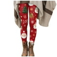 thumbnail image 6 of Dmsael Womens Outfits Christmas Leggings For Women Casual Fashion Xmas Santa Printed Sports Tight Full Length Yoga Pants Soft Stretchy Tummy Control Legging Wine,XL, 6 of 6