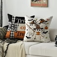 thumbnail image 6 of Sm:)e Black Trick or Treat Ghost Pumpkin Happy Halloween Pillow Covers 18x18 Inch Set of 2, Cushion Covers for Sofa Home Decor, 6 of 8