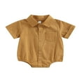 thumbnail image 1 of Chemise Habillée pour Nouveau-Né Garçon en Coton Lin à Manches Courtes avec Poche, 1 of 8