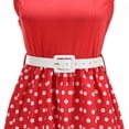 thumbnail image 7 of 1950s Polka Dot Dresses for Women Vintage Rockabilly Retro Short Sleeve Tie Midi Dress V Neck Sleeveless Bodycon Sundress Cocktail Party Evening Prom Gown 2026 Spring Summer Dresses, 7 of 7
