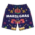 thumbnail image 3 of Uemuo Happy Mardi Gras Pattern Men's Swim Trunks Hawaiian Beach Bathing Suit Swimsuits Beach Quick-Dry Shorts with Pockets-XX-Large, 3 of 9