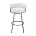 thumbnail image 6 of Chelsea 30" Bar Height Swivel Bar Stool in Silver finish and White Faux Leather, 6 of 11
