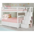 thumbnail image 2 of Leo & Lacey Mid-Century Wood Full Over Full Staircase Storage Bunk Bed in White, 2 of 6