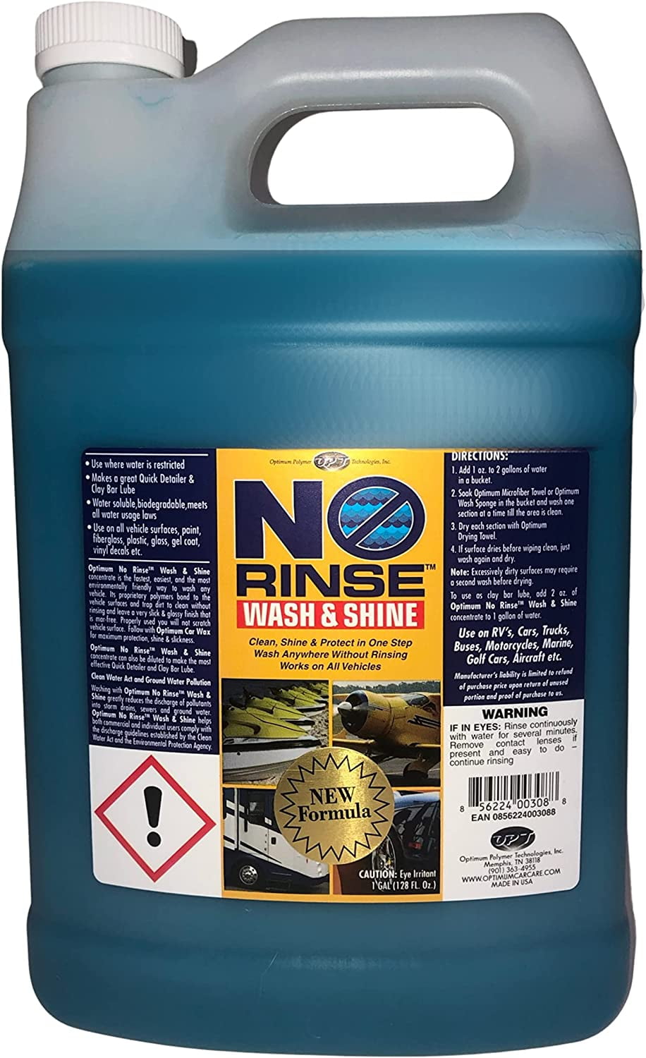 Optimum No Rinse Wash and Shine ONR Car Wash, 1 Gallon, New Formula Version 5, Safe on Paint