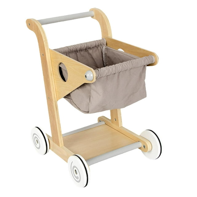Carrito de compras para niños Sunnimix Juego de rol de cocina Almacenamiento Frutas Comida Gris