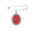 thumbnail image 1 of Japan Culture Red White Sakura Art Pattern Brooch Pin Dress Shirt Shawl Clips, 1 of 3