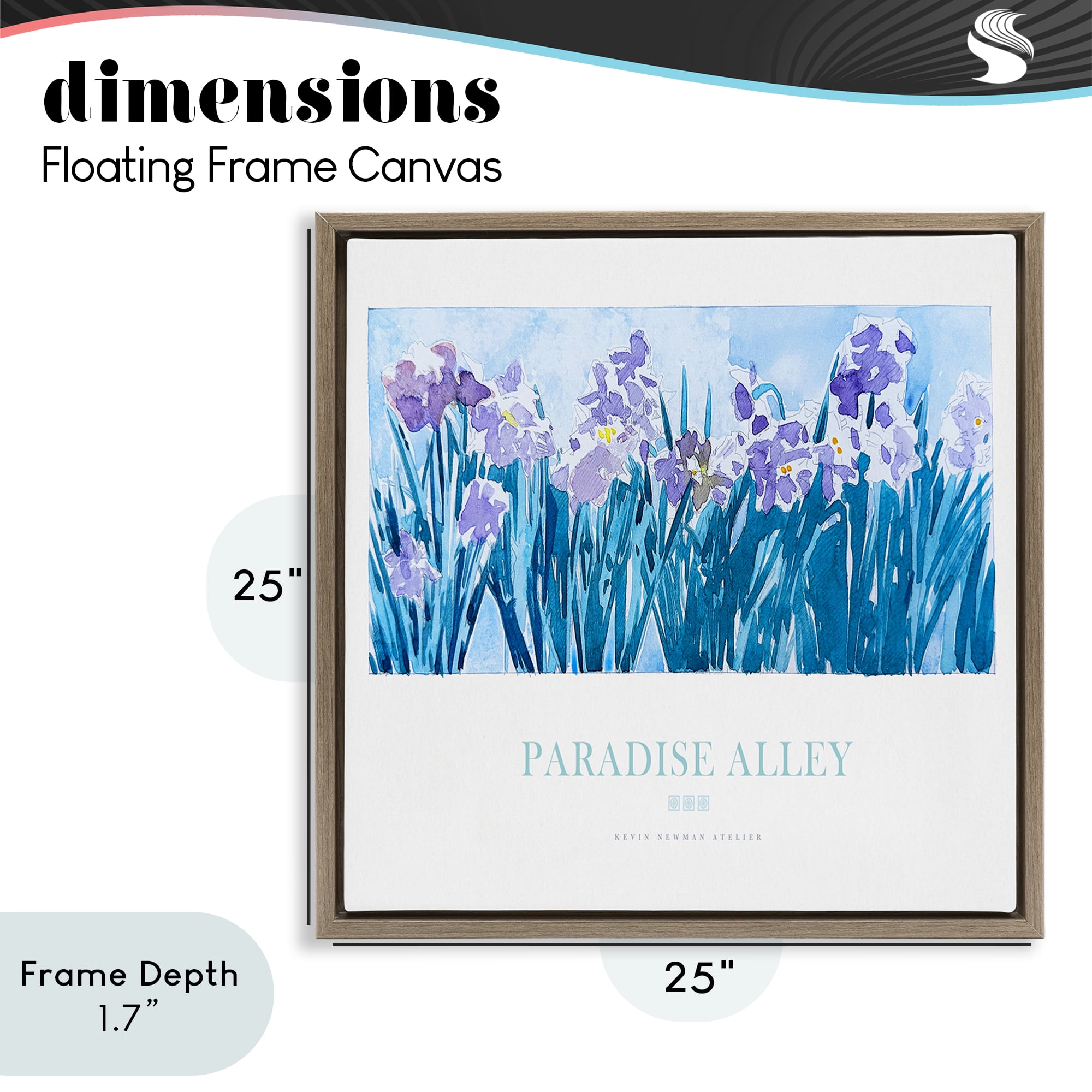 Stupell Industries Paradise Alley Purple Irises Brown Framed Floater Canvas Wall Art, design by Jadei Graphics
