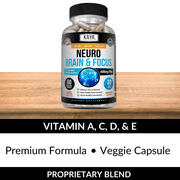 Kaya Naturals - Neuro Brain for Memory & Focus - Nootropic Energy Capsule - Nootropic Brain Support Supplement - Focus & Concentration & Learning Accuracy - Cognitive Function - 60 Count