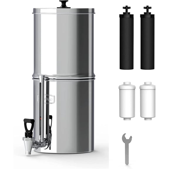 Restored Waterdrop WD-TK-F Gravity-fed Water Filter System, 2.25-gallon Stainless-steel (Refurbished)