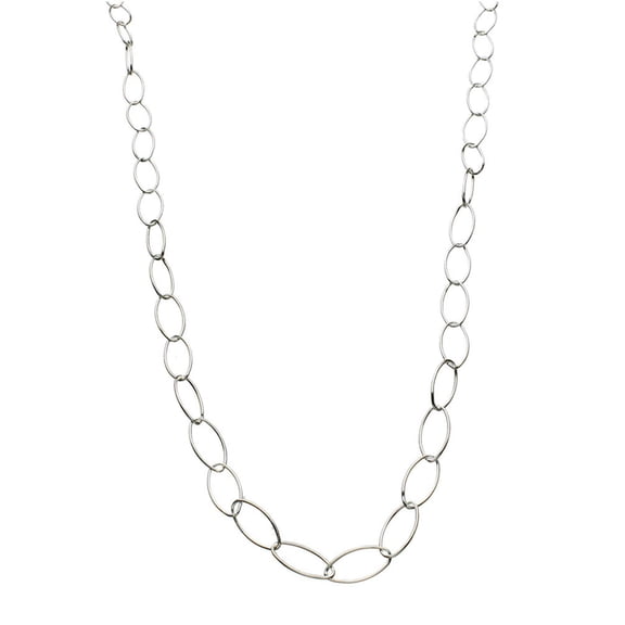 Sterling Silver Marquise-shaped Link Nickel Free Chain Necklace 24"