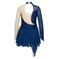thumbnail image 6 of ZDHoor Girls Shiny Glitters Figure Ice Skating Tutu Dance Dress Mesh Sleeves Leotard Dancewear Navy Blue 8, 6 of 7
