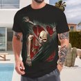 thumbnail image 4 of adaychics Mens Skull T Shirts Horror Skull Printed Crewneck Basic T-Shirt Regular Fit Top Clothes for Travel Dating Streetwear, 4 of 7