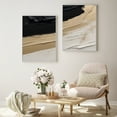 thumbnail image 4 of Minimal Abstract Oil Painting with Black Lines on Beige Canvas Contemporary 3D Textured Wall Art,Unframed,2Pcs 40x54inch, 4 of 5