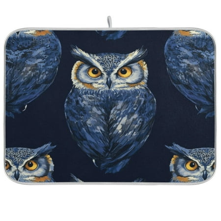 

Kitchen Drying Mat 16x18In Drying Dish Mat Dish Drying Mats Kitchen Countertop Multi-Function Drain Drying Mat Kitchen Table Blue Owl