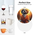 thumbnail image 4 of KLL Drink Coasters Set Round Shape of 4,PU Leather Absorbent Coasters Set Decorative Coffee Cup Coasters Housewarming Gift for Home Decor-Cartoon Puppy Sunset, 4 of 5