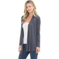thumbnail image 2 of Pastel by Vivienne Women's Long Sleeve Jersey Cardigan Cement Large, 2 of 3