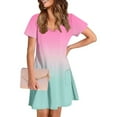 thumbnail image 7 of CHGBMOK Womens Summer Dresses Fashion Gradient Short-Sleeved V-Neck Casual Dress,Sizes S-2XL, 7 of 7