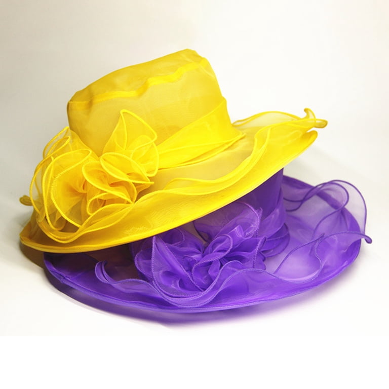 Eosunjian Women Sun Hat See-through Mesh Flower Decor Solid  display picture 3