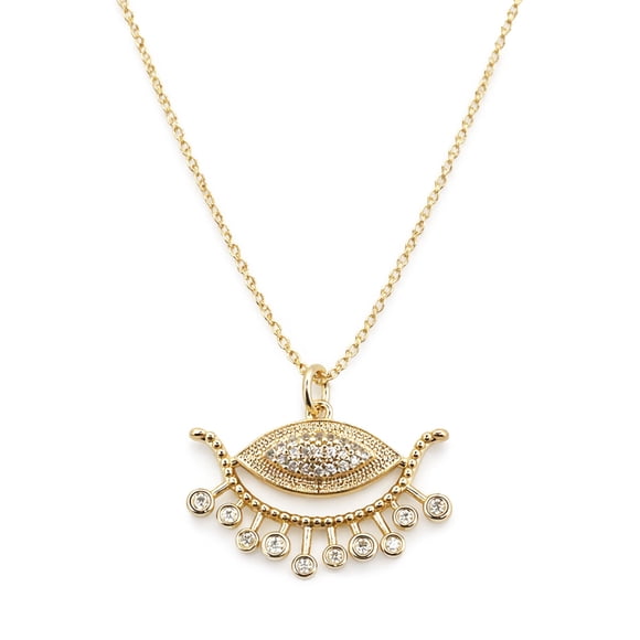 MOON & SELF Collar Lumina Astral Ojo Turco Proteccion Baño Oro 18k Elegante