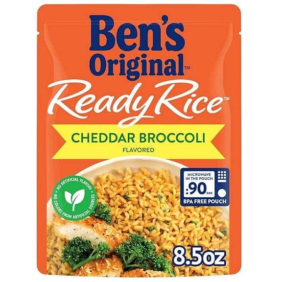 1x BEN'S ORIGINAL Ready Rice Cheddar Broccoli Flavored Rice, Easy Dinner Side, 8.5 oz Pouch