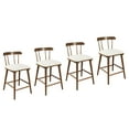 thumbnail image 3 of Christopher Knight Home 38"H Counter Stool Set of 4, Wood Frame, Beige Upholstered Seat, Natural, 3 of 11