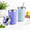 Aqua + Periwinkle-8 Fl Oz (Pack of 2), variant on Blue 8 Fl Oz (Pack of 1) Stackable Stainless Steel Smoothie Tumbler