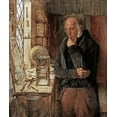 thumbnail image 2 of Campbell, James 20x23 White Modern Wood Framed Museum Art Print Titled - Our Village Clockmaker Solving a Problem, 2 of 4