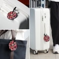 thumbnail image 6 of Fragmented Flowers Set of 2pcs PU Leather Round Suitcase Tags with Privacy Cover and Name ID Tag - Ideal for Travel Luggage, Handbags, Backpacks, School Bags, 6 of 6
