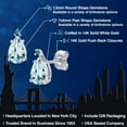 thumbnail image 2 of Gem Stone King 14K White Gold Sky Blue Aquamarine and Blue Diamond Teardrop Stud Earrings for Women | 1.32 Cttw | Gemstone March Birthstone | Pear Shape 7X5MM, 2 of 6