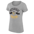 thumbnail image 2 of Women's G-III 4Her by Carl Banks Heather Gray Pittsburgh Penguins City Graphic Sport Fitted Crewneck T-Shirt, 2 of 3