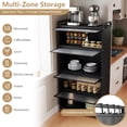 thumbnail image 4 of Costway 5-Tier Kitchen Storage Cabinet 64” Tall Freestanding Metal Pantry with 4 Flip-up Doors Rolling Microwave Stand Display Rack with Replaceable Foot Pads for Dining Room, 4 of 9