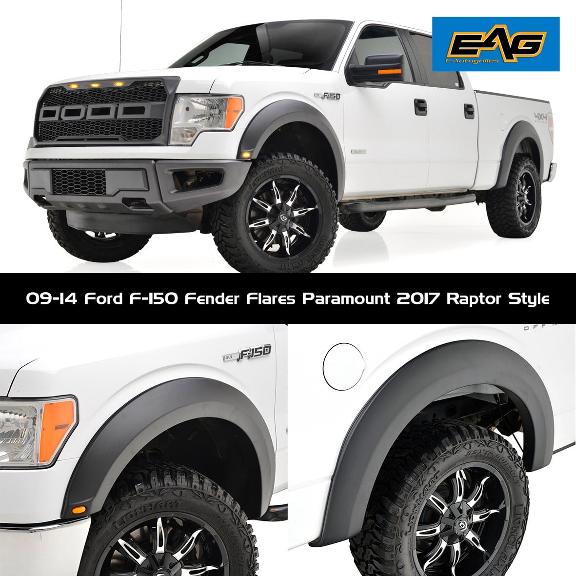 Eag Front And Rear Fender Flares Fit For 2009 2014 Ford F 150 Walmart Com Walmart Com