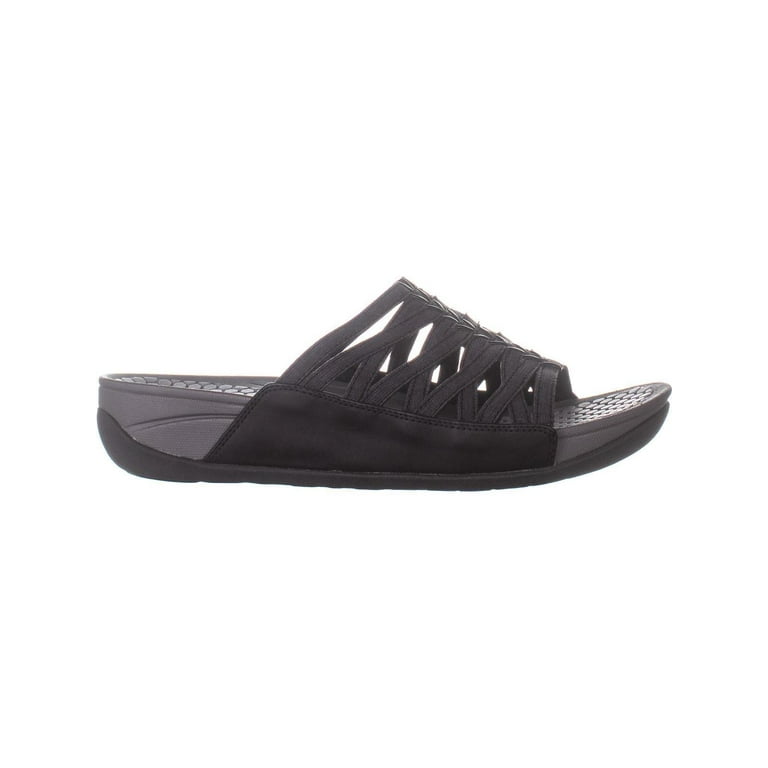 Womens BareTraps Dabnie Slip On Wedge Sandals Black 11 US