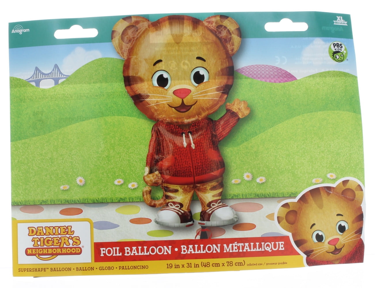 XL 31" Daniel Tiger's Neighborhood Mylar Foil Balloon Super Shape Mr. Rodgers