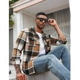 thumbnail image 3 of COOFANDY Men's Plaid Jacket Button Up Jacket Overshirt Fall Fashion Shirt with Pockets, 3 of 6