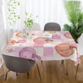 thumbnail image 6 of 60x60 Inch Tablecloth Polyester Square Tablecloth for Home Kitchen Dinner Decor Pink and Peach-colored Pumpkins, 6 of 9