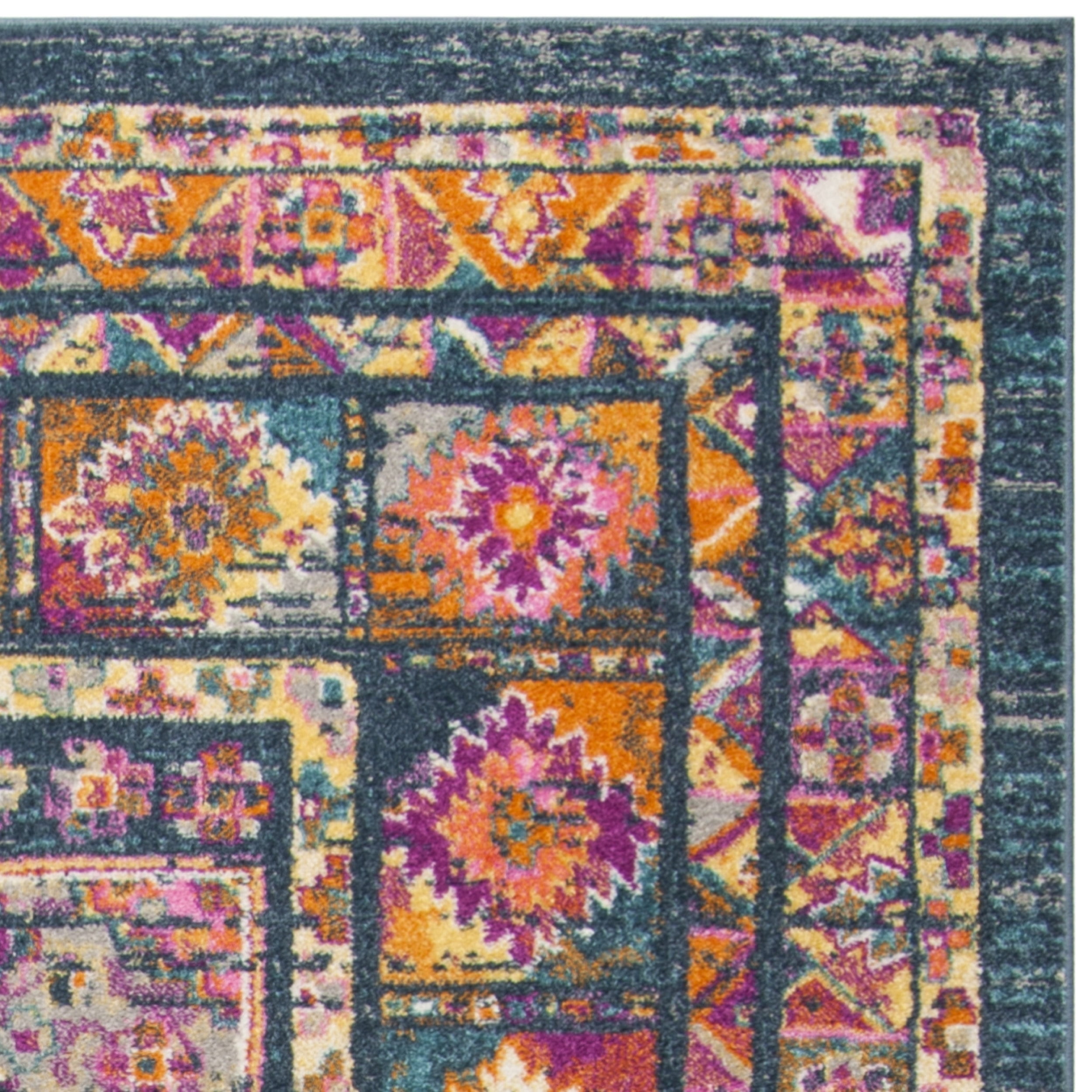 SAFAVIEH Madison Emmet Traditional Area Rug, Blue/Fuchsia, 10' x 14'
