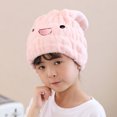 thumbnail image 3 of 2 toallas de secado rápido para niños, turbante de microfibra súper absorbente con orejas de conejo, gorro de secado rápido para ducha, 3 of 7