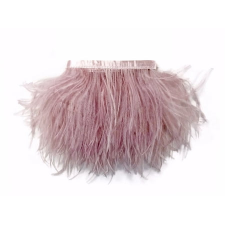 Ostrich Burgers - 1 Yard - Taupe Ostrich Fringe Trim Wholesale Feather (Bulk)