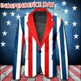 thumbnail image 2 of Men's Jackets Independence Day Lapel Long Sleeve Suits Slim Fit Blazers 4Th Of July Jacket for Men, 2 of 4