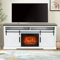 thumbnail image 2 of IHOMEadore Farmhouse Fireplace TV Stand, 68" for Up to 78" TVs with 23" Electric Fireplace, 2 of 12