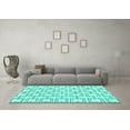 thumbnail image 3 of Ahgly Company Indoor Round Solid Turquoise Blue Modern Area Rugs, 3' Round, 3 of 4
