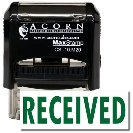 Self-Inking Received Stamp with Mint Green Ink